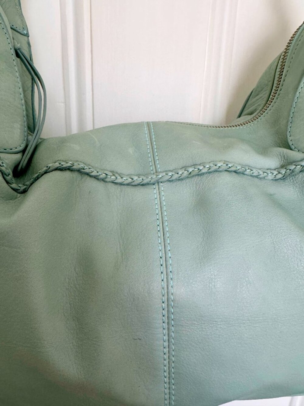 SIGRID OLSEN Aqua Sea Green Blue buttery Leather Hobo Purse NEW WITHOUT TAGS - Picture 3 of 11